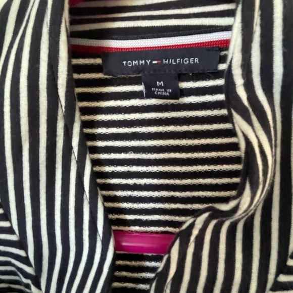 Tommy Hilfiger Women's Navy and White Striped Blazer Sz Medium - Picture 4 of 6